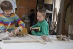 Kinder malen in Werkstatt in Münster